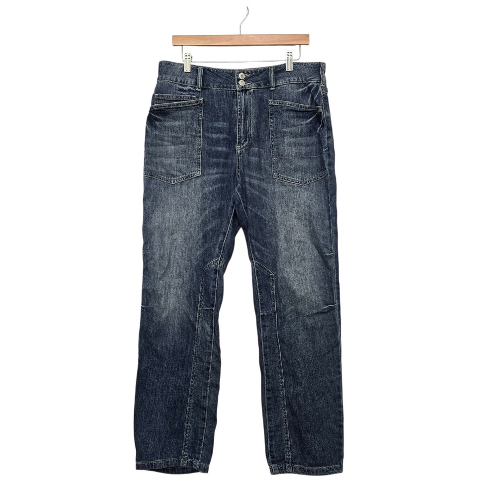 Pilcro Anthropologie The Wanderer Utility Straight Leg Jeans Blue Size 30